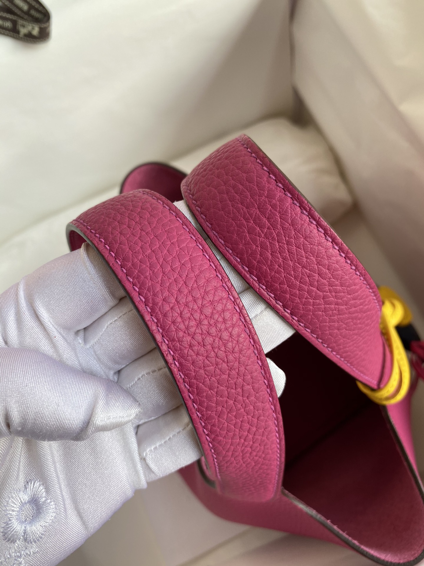 에르메스 피코탄 락18 퍼플 금장 소가죽